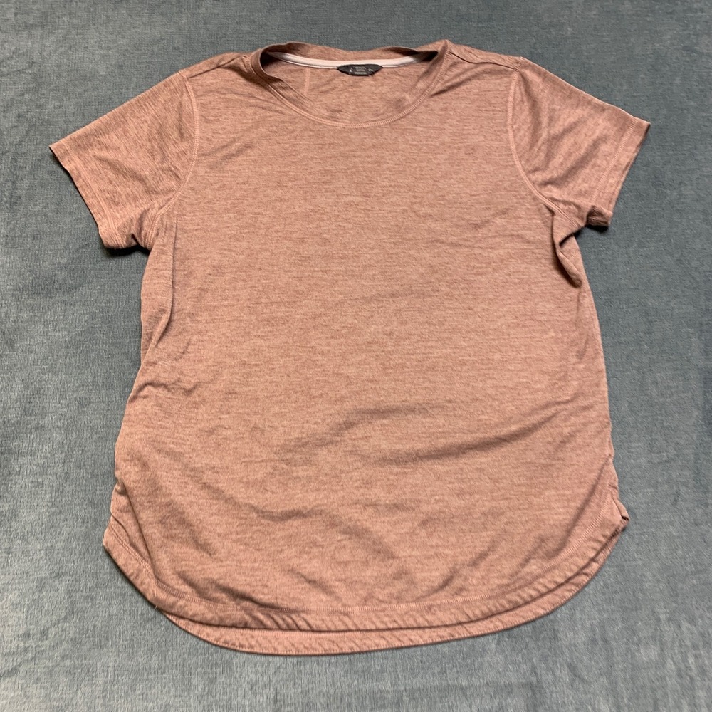 Eddie Bauer T Shirt Womens Large Brown Round Hem Crew Neck Short Sleeve Tee